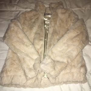 Furry white soft silk Charlotte Russe Jacket